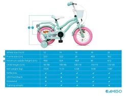 Amigo Lovely Meisjesfiets - Kinderfiets 12 Inch - Turquoise -Extreem Snel Rijden 1200x920 2