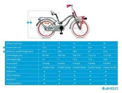 Amigo Lovely - Kinderfiets 20 Inch - Meisjes - Grijs -Extreem Snel Rijden 1200x920 21