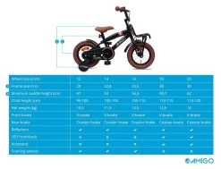 Amigo 2Cool Jongensfiets - Kinderfiets 12 Inch - Matzwart 27 Amigo 2Cool Jongensfiets - Kinderfiets 12 Inch - Matzwart -Extreem Snel Rijden 1200x920 7