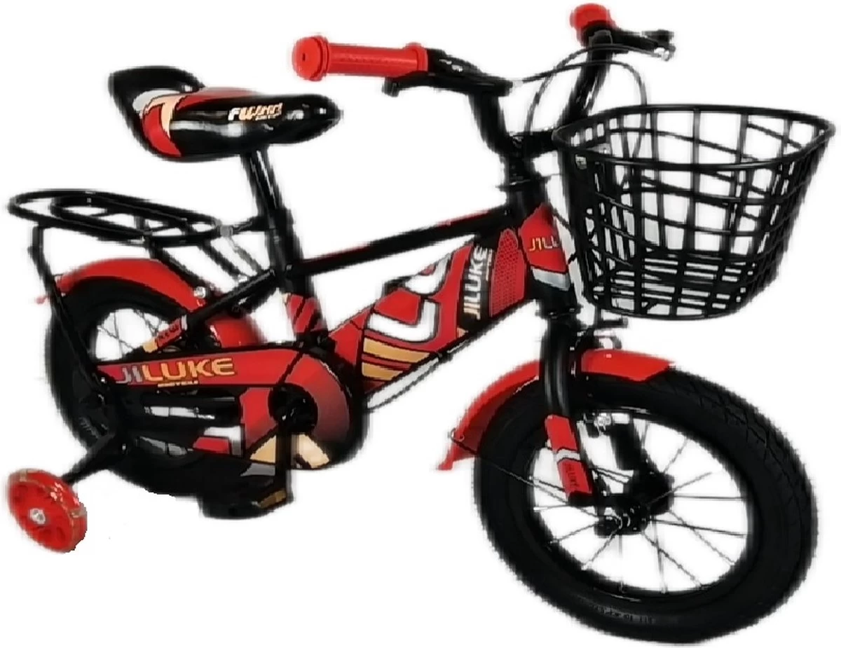 Kinderfiets - 12 Inch Kinderfiets -vanaf 2-4 Jaar Jongens En Meisjes Fietsen - Terugtrap -Rem -Stabilisatoren(2 Zijwieltjes)- Mandje - Achterbank - Rood 5 Kinderfiets - 12 Inch Kinderfiets -vanaf 2-4 Jaar Jongens En Meisjes Fietsen - Terugtrap -Rem -Stabilisatoren(2 Zijwieltjes)- Mandje - Achterbank - Rood - Afbeelding 3