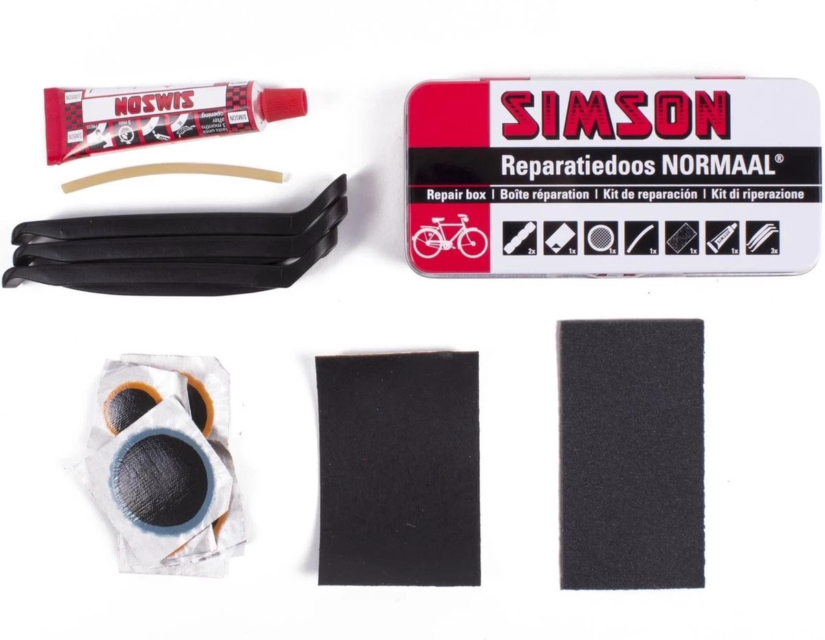 Simson Bandenreparatieset - Bandenplakset Compleet - Type Normaal T.b.v. Fiets - 7 Delig 3 Simson Bandenreparatieset - Bandenplakset Compleet - Type Normaal T.b.v. Fiets - 7 Delig