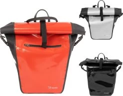 Ekostar® Online Shopping - 2in1 Fietstas - 100% Waterdicht - Rolltop - Rood - 17 Tot 28 Liter - Enkele Fietstas