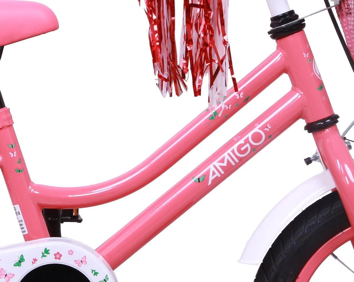 Amigo Magic Meisjesfiets - Kinderfiets 12 Inch - Roze 5 Amigo Magic Meisjesfiets - Kinderfiets 12 Inch - Roze - Afbeelding 3