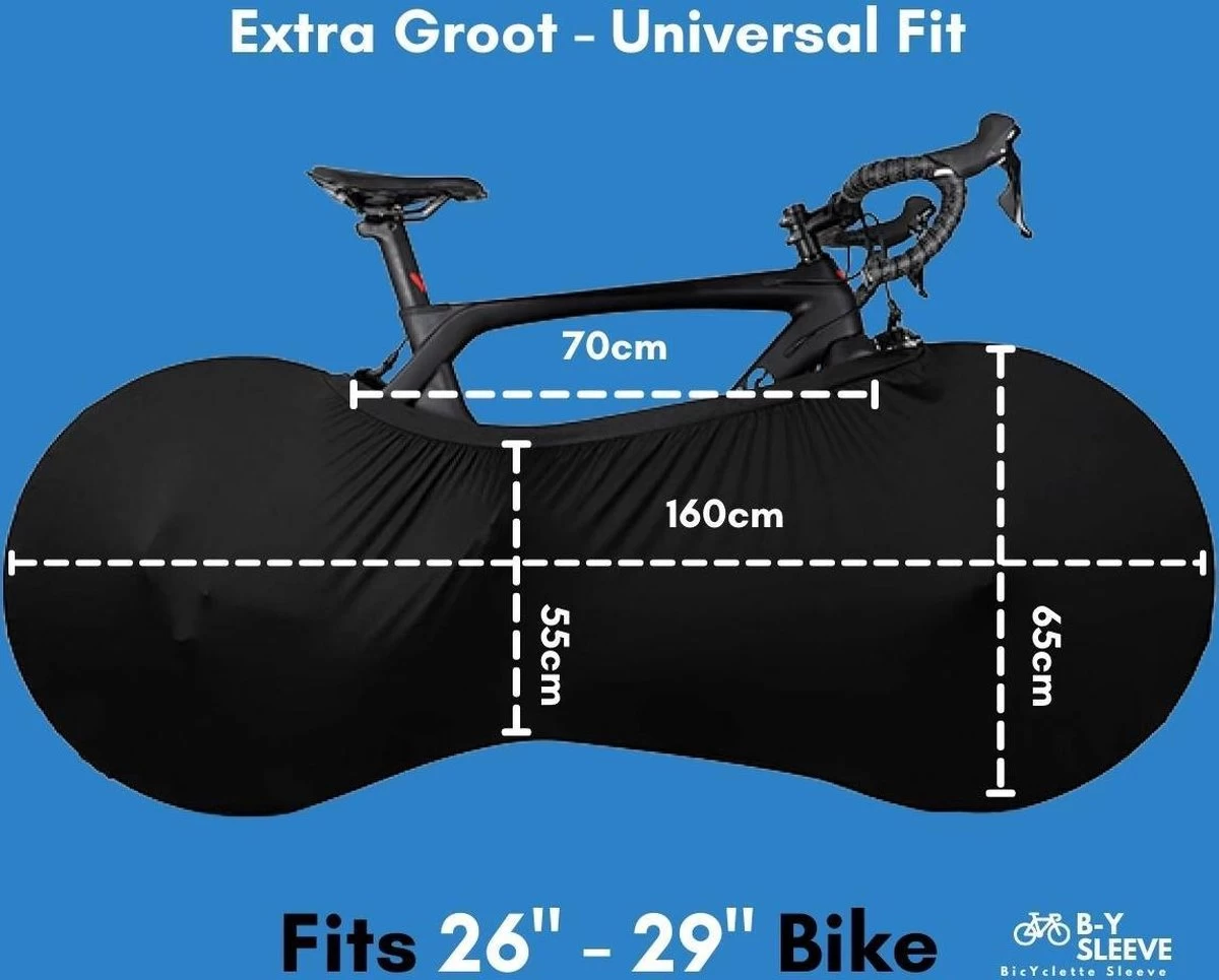 B-Y Sleeve Fietshoes T/m 29" - Fiets Beschermhoes - Racefiets Hoes - MTB - Bike Cover - Model: Black 5 B-Y Sleeve Fietshoes T/m 29" - Fiets Beschermhoes - Racefiets Hoes - MTB - Bike Cover - Model: Black - Afbeelding 3