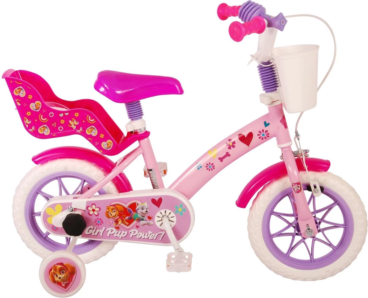 Volare Paw Patrol Kinderfiets - Meiden - 12 Inch - Roze - Doortrapper 3 Volare Paw Patrol Kinderfiets - Meiden - 12 Inch - Roze - Doortrapper