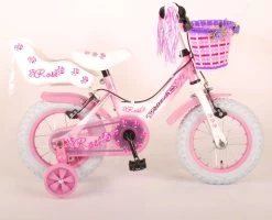 Volare Rose Kinderfiets - Meisjes - 12 Inch - Roze - 2 Handremmen -Extreem Snel Rijden 1200x973
