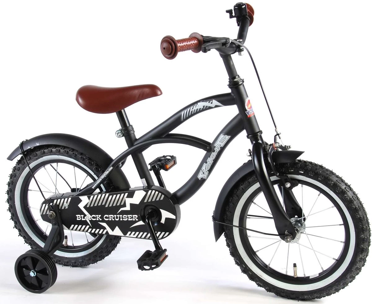 Volare Black Cruiser Kinderfiets - Jongens - 14 Inch - Zwart - 95% Afgemonteerd 6 Volare Black Cruiser Kinderfiets - Jongens - 14 Inch - Zwart - 95% Afgemonteerd - Afbeelding 4