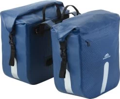 Dutch Mountains Dubbele Fietstas 46 Ltr | 100% Waterdichte Fietstas | Rolltop Sluiting | Reflectoren | Blauw