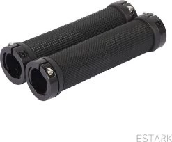 ESTARK® - Fietshandvatten - Lock-On - Handvatten - Universeel - Fiets – Mountainbike – Professioneel - Grips - Extra Grip – Fietshandvaten -Handvaten - Handig Te Monteren - Anti-slip – Fietsen – Stuur – Bikegrips – Lock-on Aanspanbaar - Zwart - LO-zw -Extreem Snel Rijden 1200x991 5