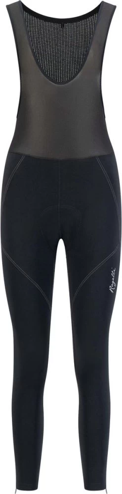 Rogelli Liona Lange Fietsbroek Met Bretels En Zeem - Thermo Wielrenbroek - Dames Fietsbroek - 10 Tot 0 Graden - Zwart