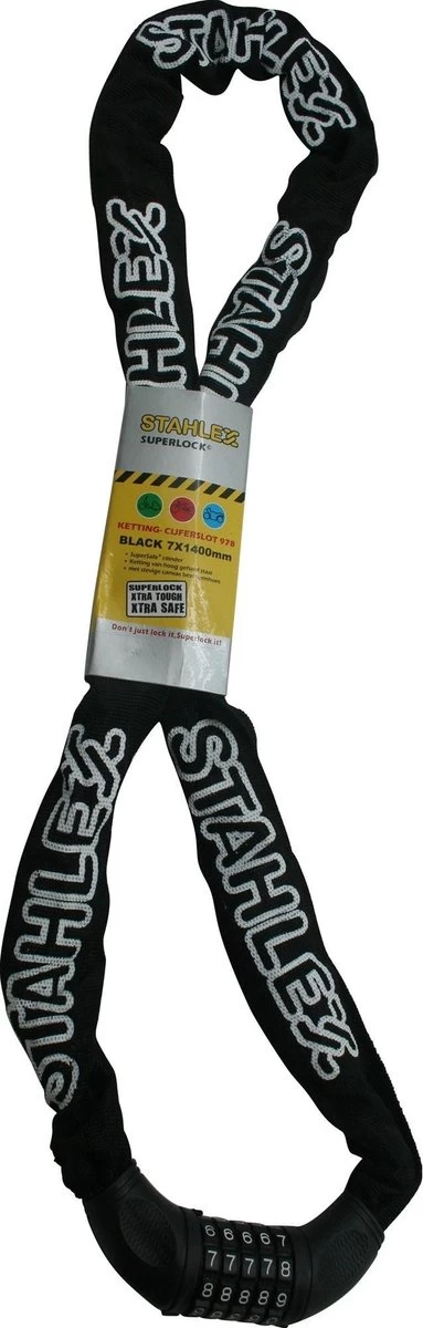 Stahlex Ketting - Cijferslot Type 978 - 7 X 1400 Mm - Zwart 3 Stahlex Ketting - Cijferslot Type 978 - 7 X 1400 Mm - Zwart