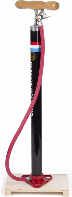 Benson Nederlandse Klassieke Fietspomp - Houten Voetplaat - Max Druk 3 Bar -Extreem Snel Rijden 442x1200 9