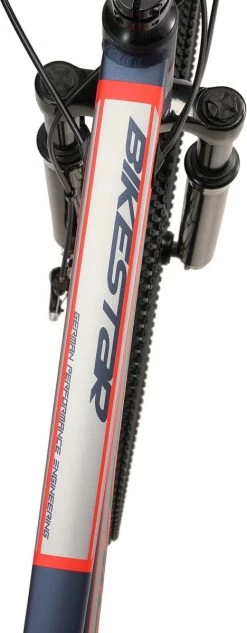 Bikestar 24 Inch 21 Speed Hardtail MTB Sport, Blauw / Rood -Extreem Snel Rijden 468x1200