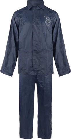 C-Line Regenpak Met Capuchon - Blauw - Reflecterend - Nieuw Model - Volwassen Maat M