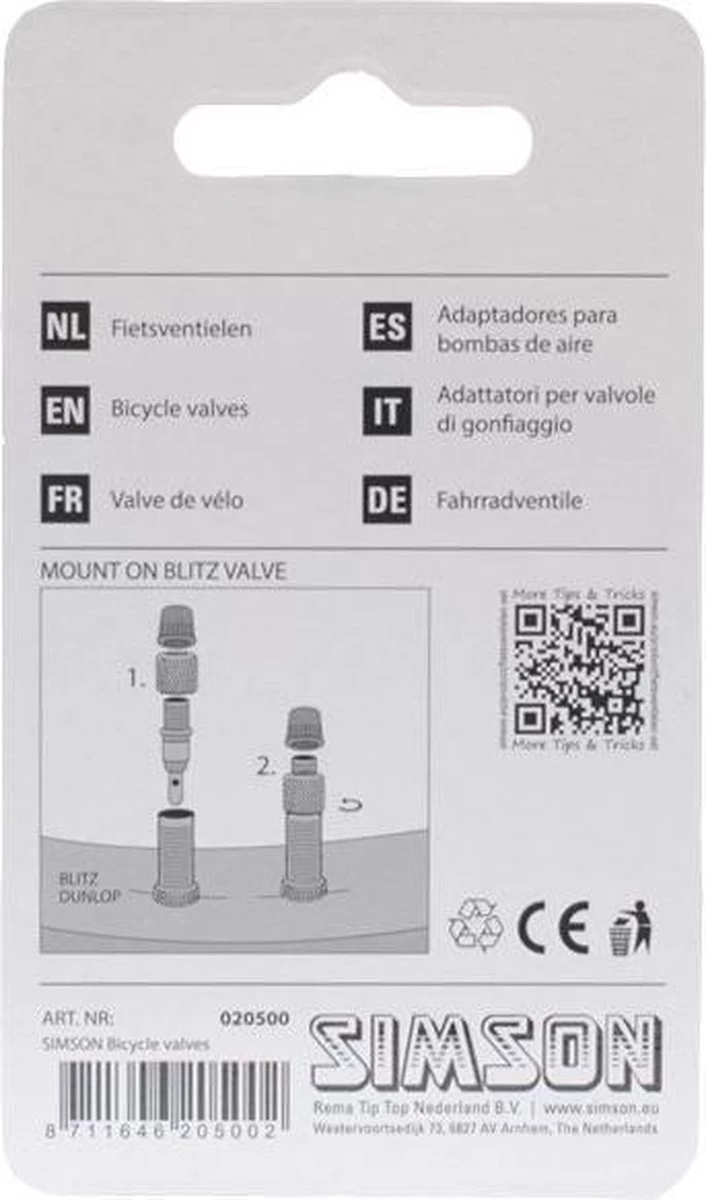 Simson Losse Fietsventiel Dunlop - Blitz - Hollands Met Stofkapje - 2 Stuks 5 Simson Losse Fietsventiel Dunlop - Blitz - Hollands Met Stofkapje - 2 Stuks - Afbeelding 3