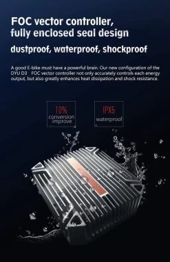 DYU D3F Opvouwbare Elektrische Fiets, Slimme Mountainbike Voor Volwassenen, 240W Aluminiumlegering Fiets Verwijderbare 36V/10Ah Lithium-ion Batterij Met 3 Rijmodi -Extreem Snel Rijden 783x1200