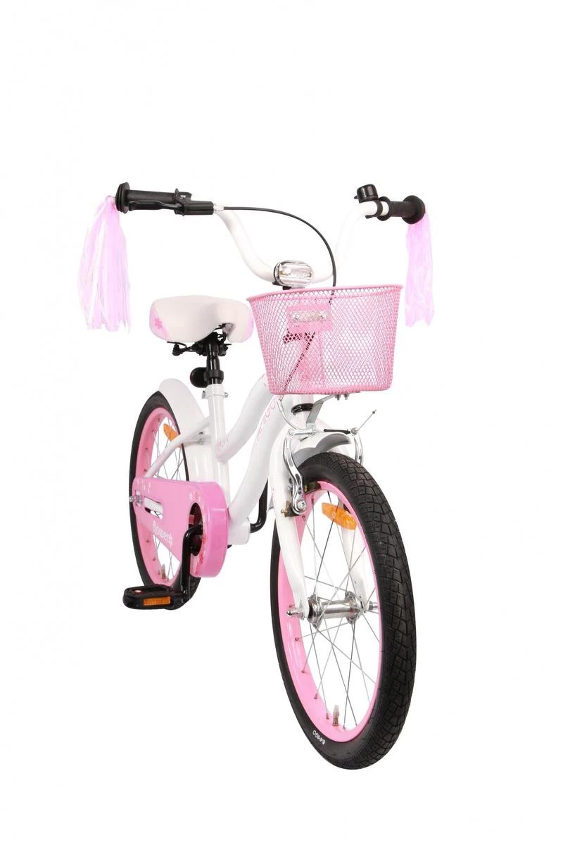 Amigo Flower Meisjesfiets - Kinderfiets 18 Inch - Wit 4 Amigo Flower Meisjesfiets - Kinderfiets 18 Inch - Wit - Afbeelding 2
