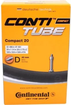 Continental Compact 20 - Binnenband Fiets - Frans Ventiel - 40 Mm - 20 X 1 1/4 - 1 3/8 - 1.75 - 2.00 -Extreem Snel Rijden 812x1200