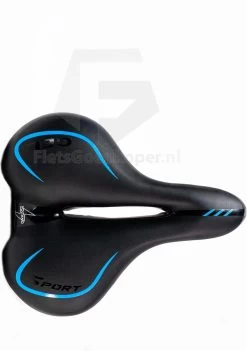 Voltano City / Tour Fietszadel - Comfortabel Gel Zadel - Met Uitsparing - Unisex - Zwart / Blauw - Elastomeren Vering Voor Extra Comfort -Extreem Snel Rijden 845x1200 4