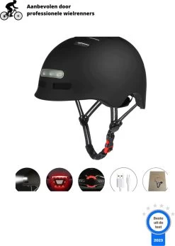 Fiets Helm - Scooter Helm - Snorscooter Helm - Snorfiets Helm - Elektrische Fiets Helm - Inclusief LED Verlichting - Maat L (hoofdomtrek 58-61cm) -Extreem Snel Rijden 854x1200 1