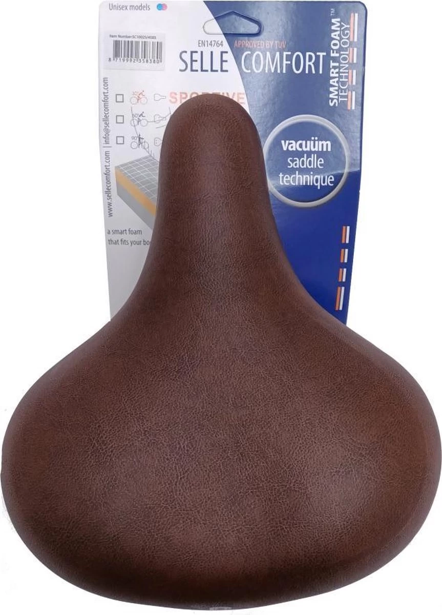 Selle Comfort Zadel Retro 25 X 23 Cm Unisex Gel/staal Bruin 4 Selle Comfort Zadel Retro 25 X 23 Cm Unisex Gel/staal Bruin - Afbeelding 2