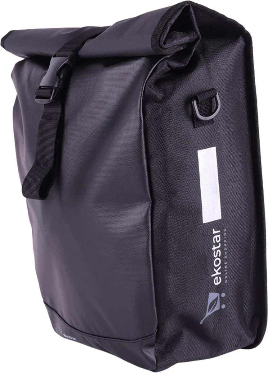 Ekostar® Enkele Fietstas - Rolltop - 19 Liter - E-Bikes - Zwart 3 Ekostar® Enkele Fietstas - Rolltop - 19 Liter - E-Bikes - Zwart
