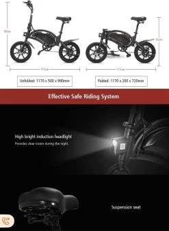 Matrix E Bike - Kugoo B2 Pro - Elektrische Opvouwbare Fiets/step 14 Inch 400W - Met Trappers - Snelheid Max. 45 Km/u -Extreem Snel Rijden 878x1200