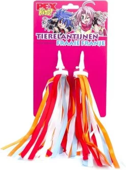 PexKids Fraaie Franje Stuurslingers - Streamers - Stuur Versiering 26 Cm Blauw/Oranje