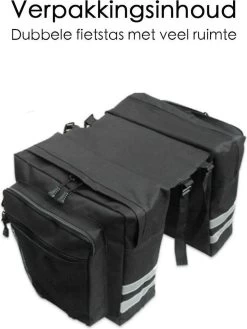 Merkloos Fietstas Zwart - 2 Opbergzakken - Veel Opbergruimte - Dubbele Zakken - Eenvoudige Installatie - Met Rits Om Volledig Af Te Sluiten - Fietstassen Dubbel - -Extreem Snel Rijden 900x1200 126