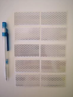 Reflecterende Stickers Set 10 St (6 Cm Lang / 3 Cm Breed) - Klasse 1 - Fiets, Aanhangwagen, Paaltjes,...