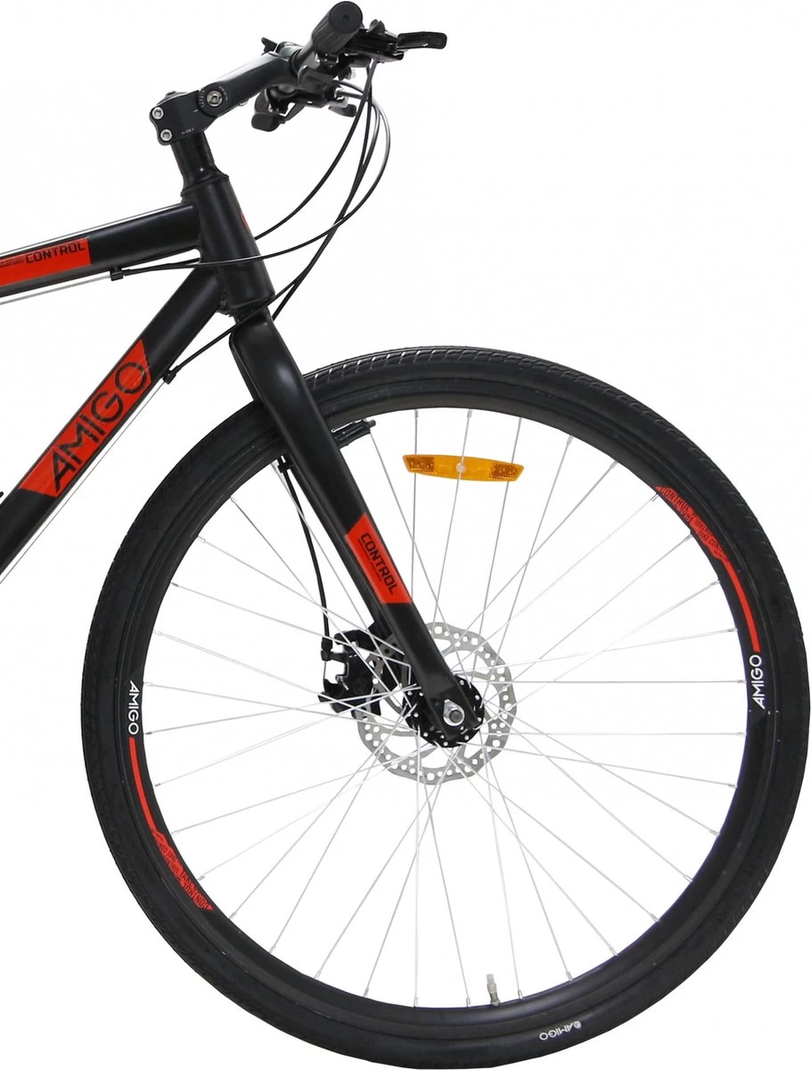 Amigo Control - Mountainbike 28 Inch - Voor Dames En Heren - Met 21 Versnellingen - Zwart/Rood 10 Amigo Control - Mountainbike 28 Inch - Voor Dames En Heren - Met 21 Versnellingen - Zwart/Rood - Afbeelding 8