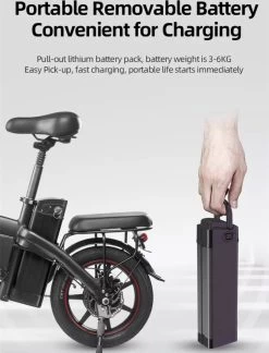 F-Wheel DYU A5 - Elektrische Vouwfiets - E Bike - 14 Inch - 7.5 Ah - 25km/u - Zwart -Extreem Snel Rijden 916x1200 1