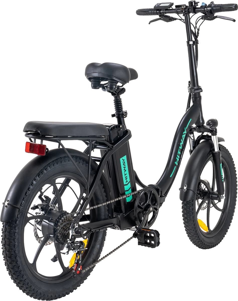 Hitway BK6 Elektrische Fiets | Opvouwbare E-bike | 20 Inch Fat Tire | 350W Motor | 10Ah | Zwart/Groen 6 Hitway BK6 Elektrische Fiets | Opvouwbare E-bike | 20 Inch Fat Tire | 350W Motor | 10Ah | Zwart/Groen - Afbeelding 4