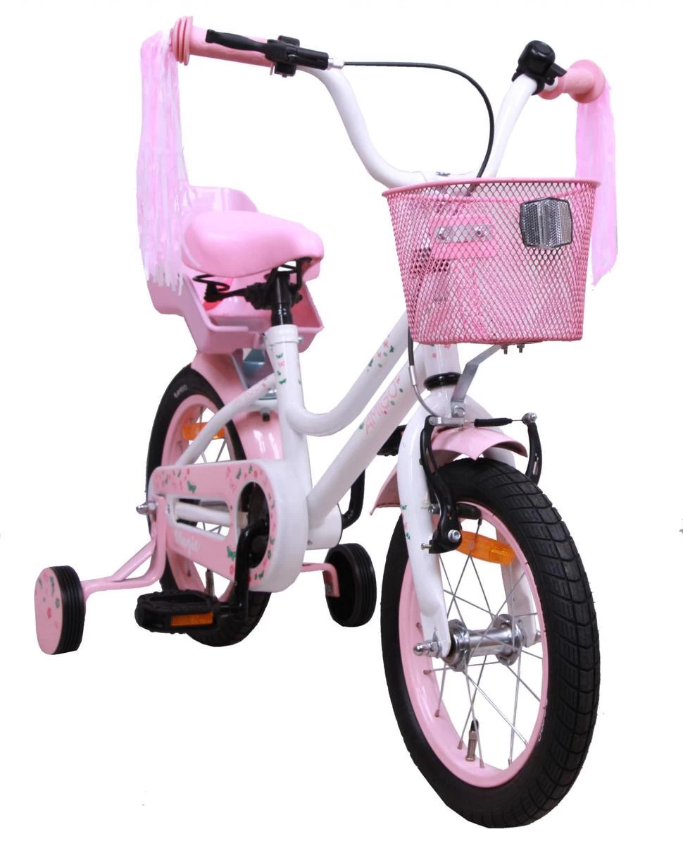 Amigo Magic Meisjesfiets - Kinderfiets 14 Inch - Wit 4 Amigo Magic Meisjesfiets - Kinderfiets 14 Inch - Wit - Afbeelding 2