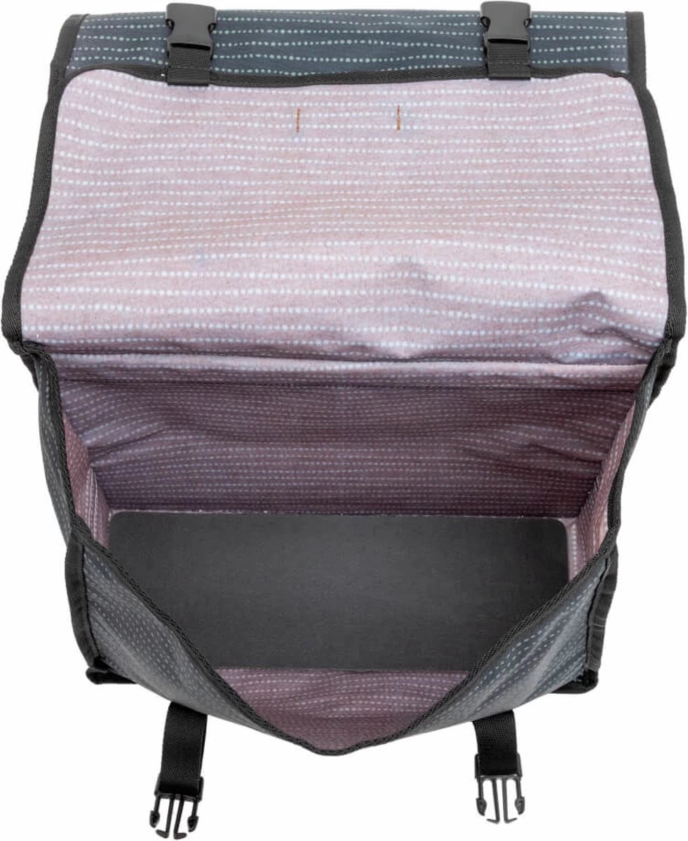 New Looxs Fiori Double Forest Dubbele Fietstas - 30 Liter - Antraciet 6 New Looxs Fiori Double Forest Dubbele Fietstas - 30 Liter - Antraciet - Afbeelding 4