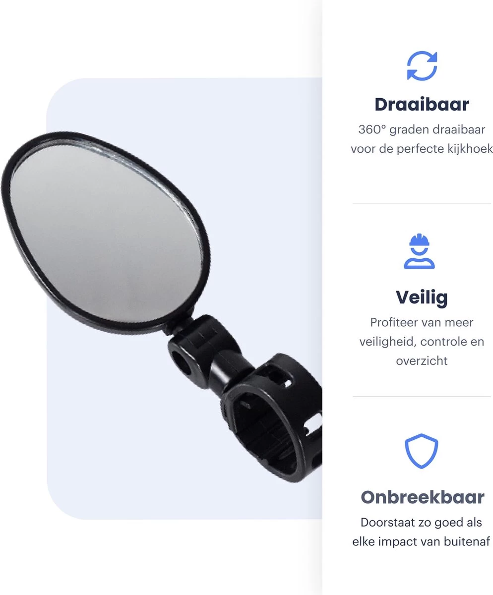 Merkloos Fietsspiegel - Set Van 2 - EBike Fiets Spiegel - Verstelbaar - Achteruitkijkspiegel Fiets - Links En Rechts - Extra Voordelig 9 Merkloos Fietsspiegel - Set Van 2 - EBike Fiets Spiegel - Verstelbaar - Achteruitkijkspiegel Fiets - Links En Rechts - Extra Voordelig - Afbeelding 7